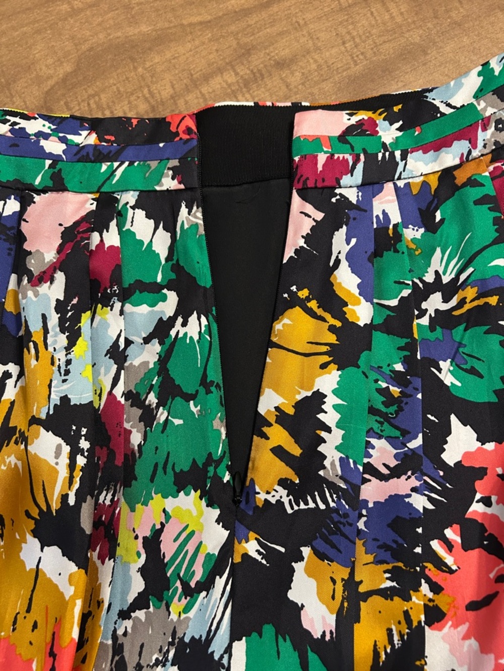 J. Crew 100% Silk Skirt Women Vibrant Colorful Paint Splatter A-Line - Size 14 - Picture 9 of 14